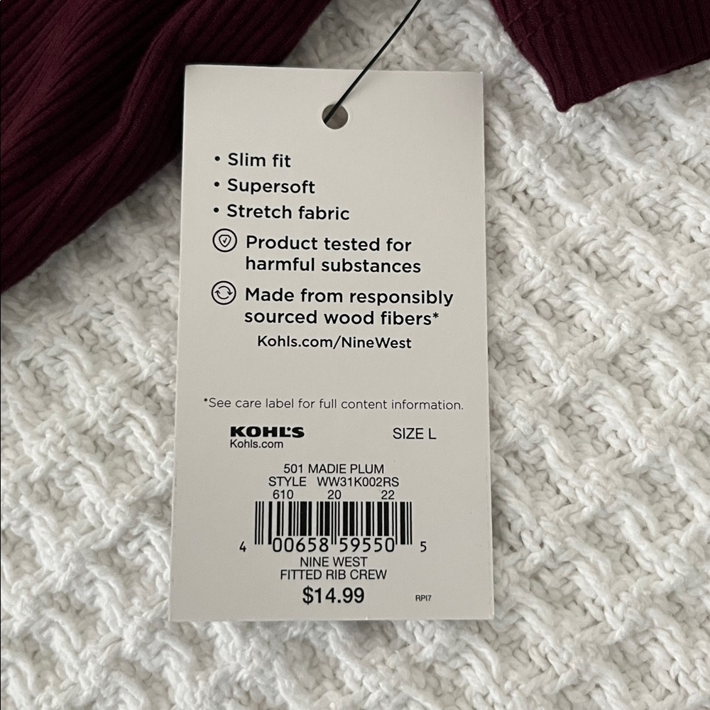 NWT Nine West fitted crew neck tee - Picture 5 of 8